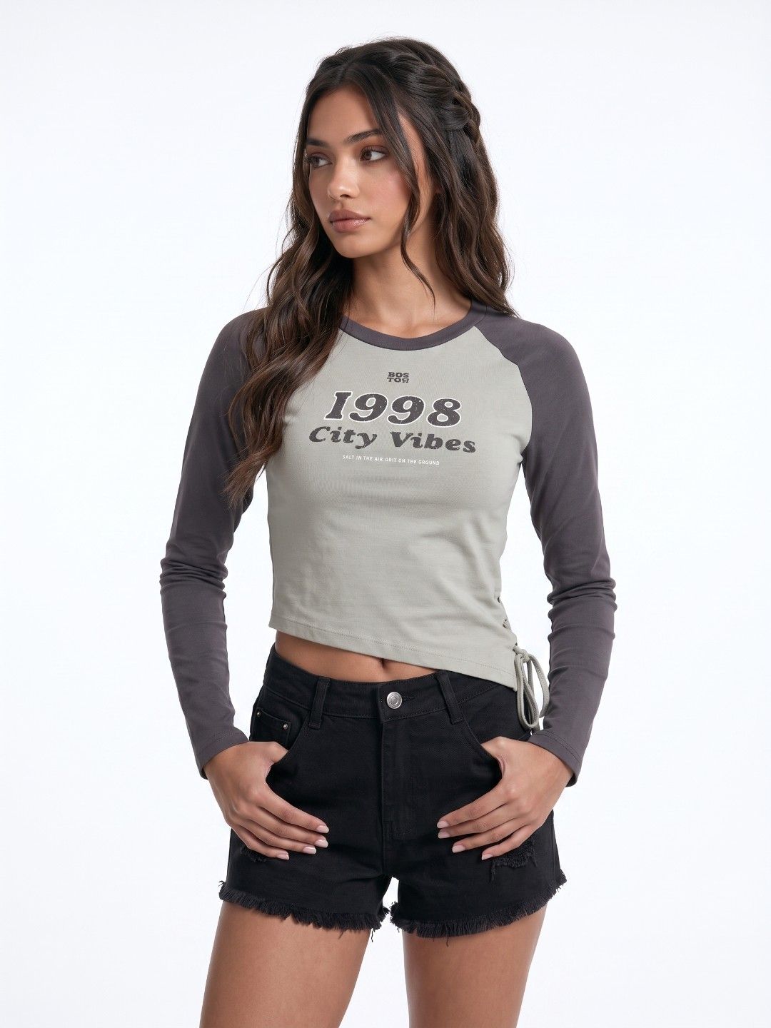 glitchez Typography Printed Crop Top-picture-26