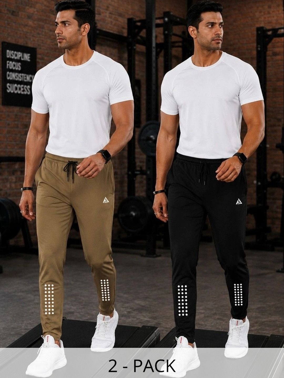 AVOLT Men Pack of 2 Regular Fit Brand Logo Training Joggers-picture-39