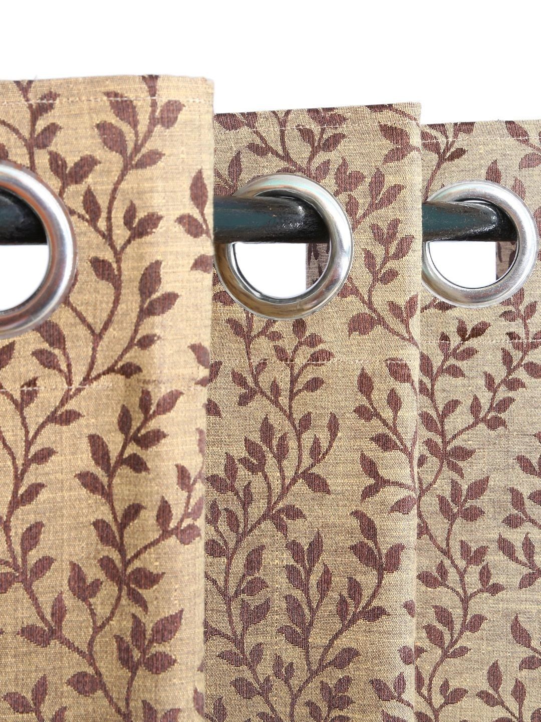 THE CONVERSION Brown Floral Room Darkening Long Door Curtain-image-24