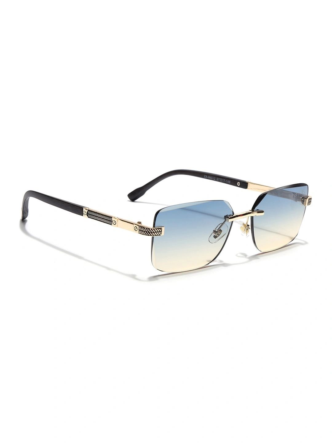 Eyejack Unisex Blue Lens & Gold-Toned Rectangle Sunglasses with-picture-21