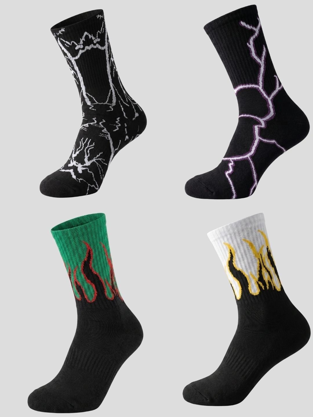 Moda Rapido Men Pack of 4 Cotton Blend Patterned Calf Length Socks-picture-32