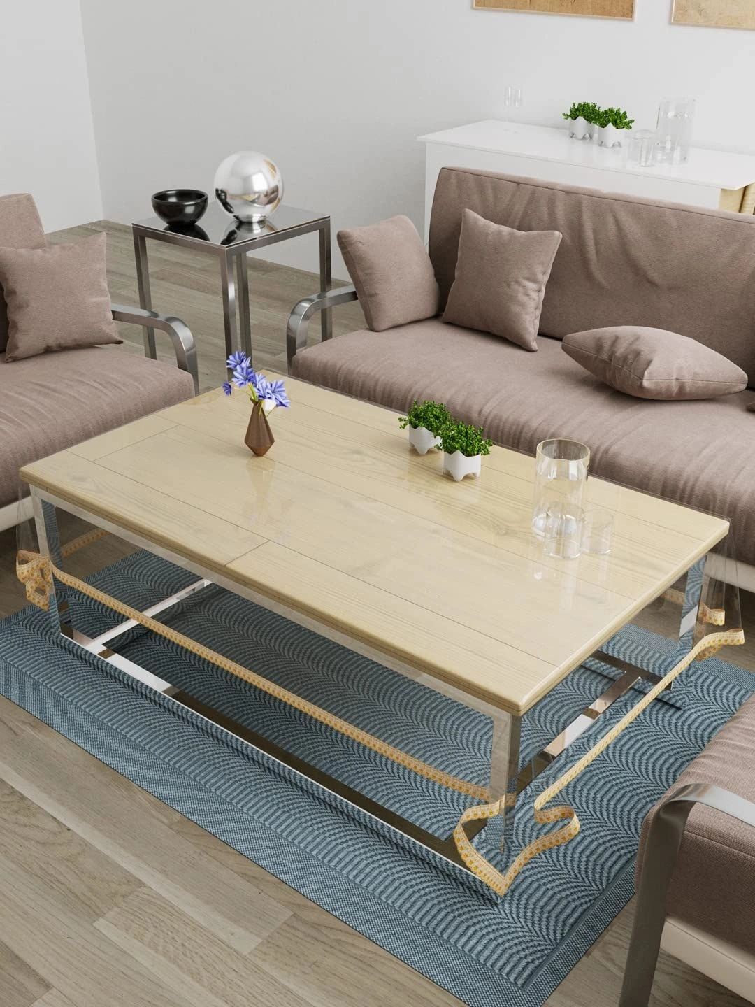 Aura Gold-Toned Floral Waterproof 6-Seater Table Cover with Embellished details-picture-33