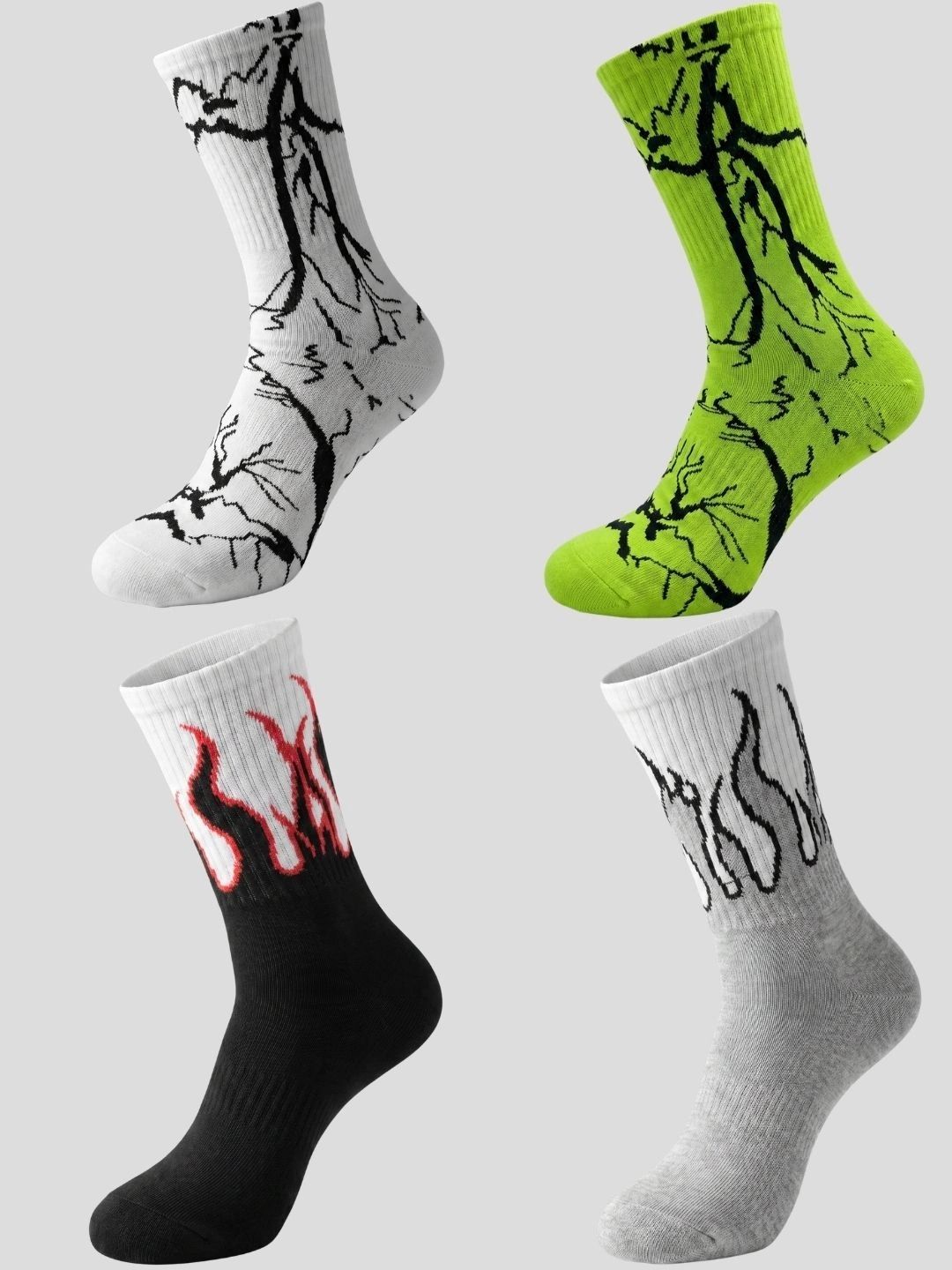 Moda Rapido Men Pack of 4 Cotton Blend Patterned Calf Length Socks-picture-41