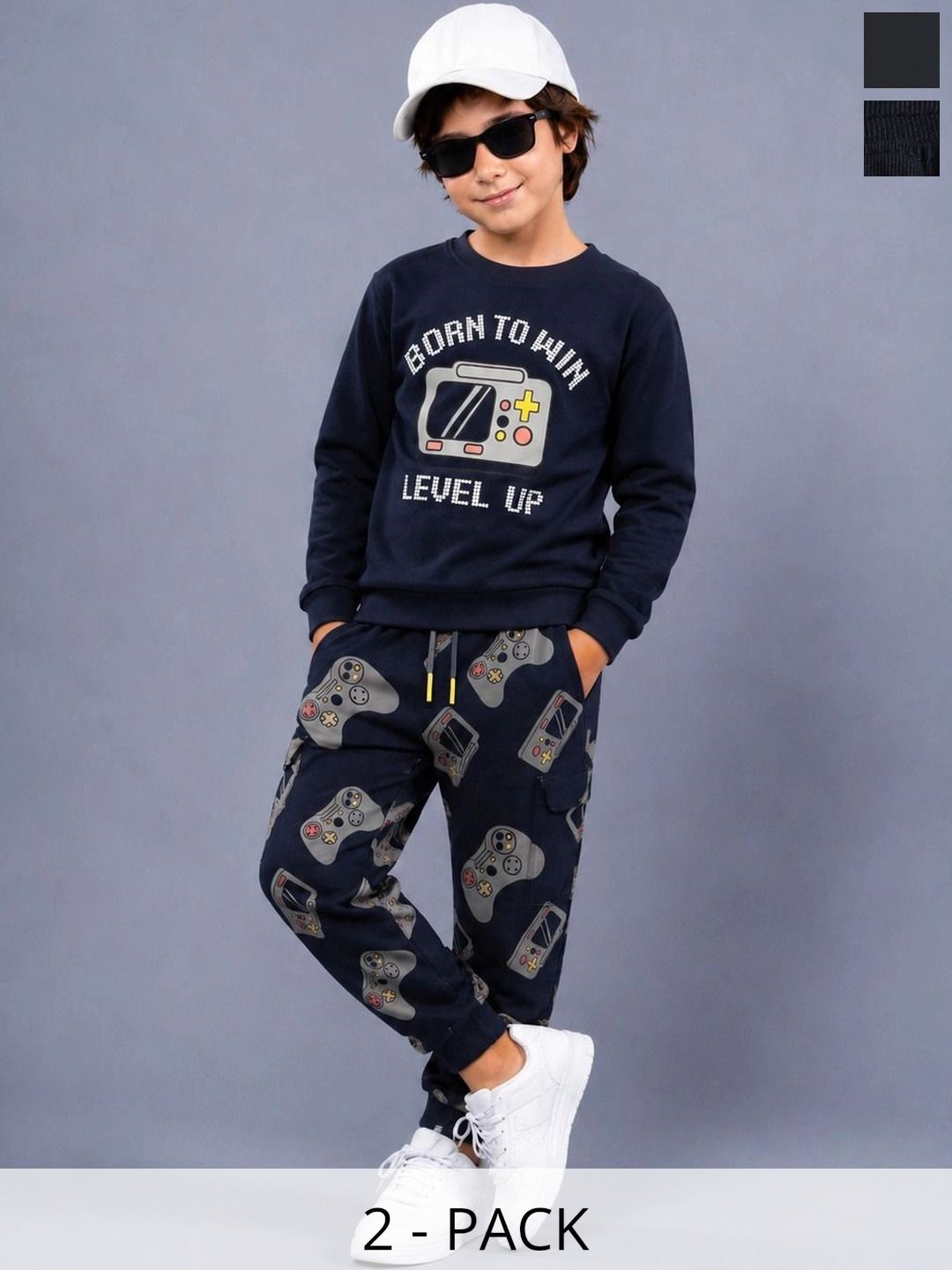 PLUM TREE Boys Pack Of 2 Printed Pure Cotton T-shirt and Jogger-picture-10
