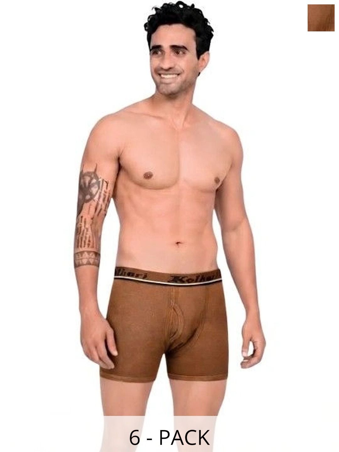 Kothari Pack of 6 Cotton Assorted Solid Trunks-picture-44