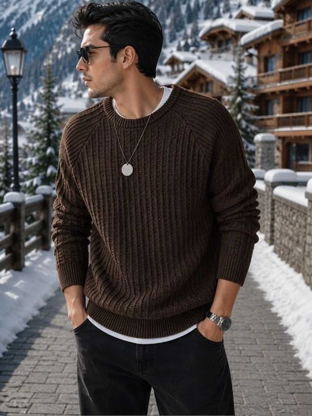 fashlook Men Ribbed Woollen Pullover-picture-20