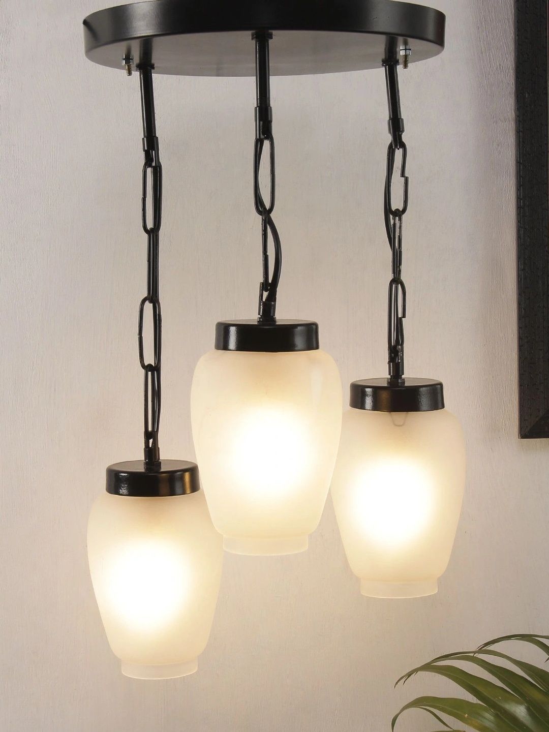 Myntra Elegant Homes White Glass Contemporary Ceiling Lamp-picture-27