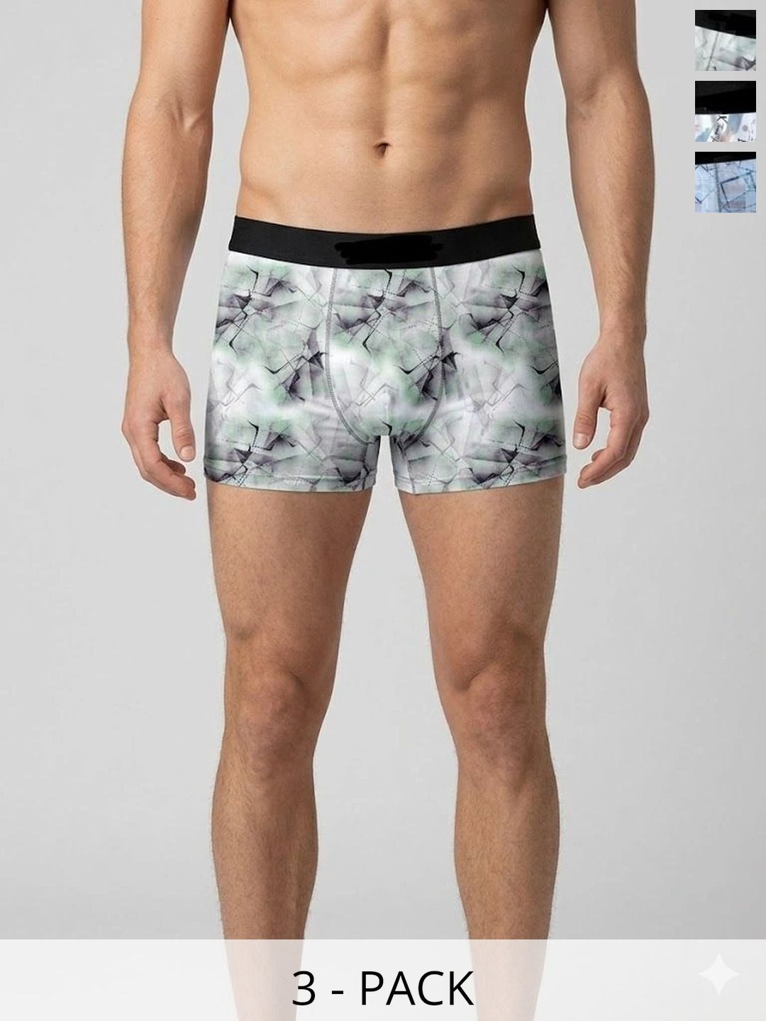 JISHVA Pack of 3 Printed Trunks-picture-41