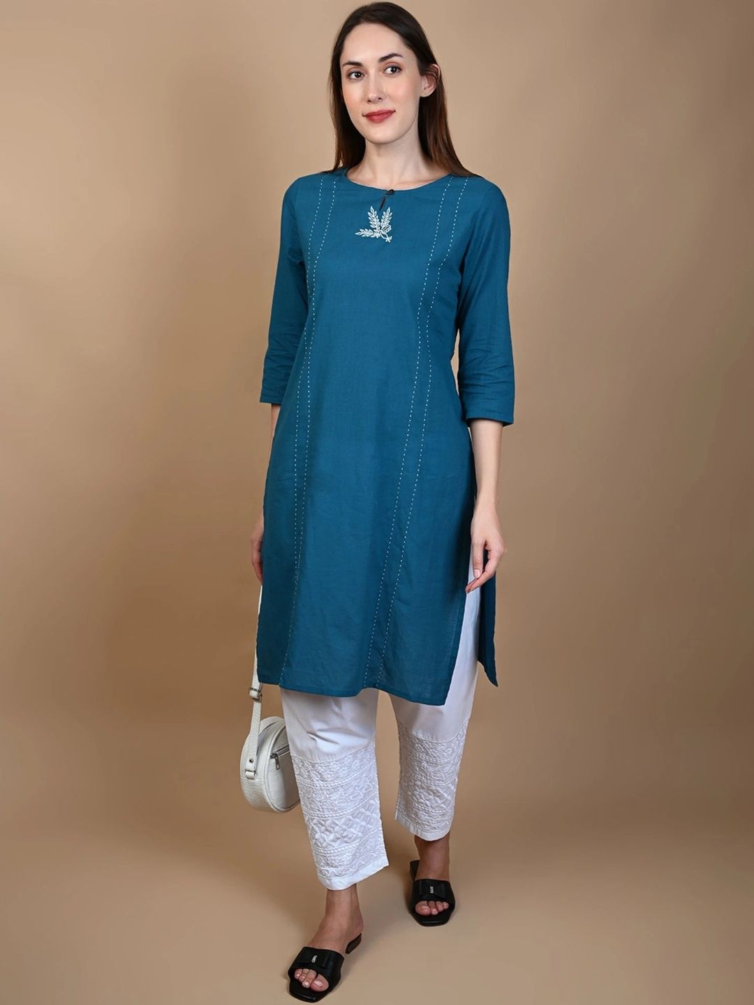 MIXFIT Women Ethnic Motifs Embroidered Ethnic Palazzos-picture-19