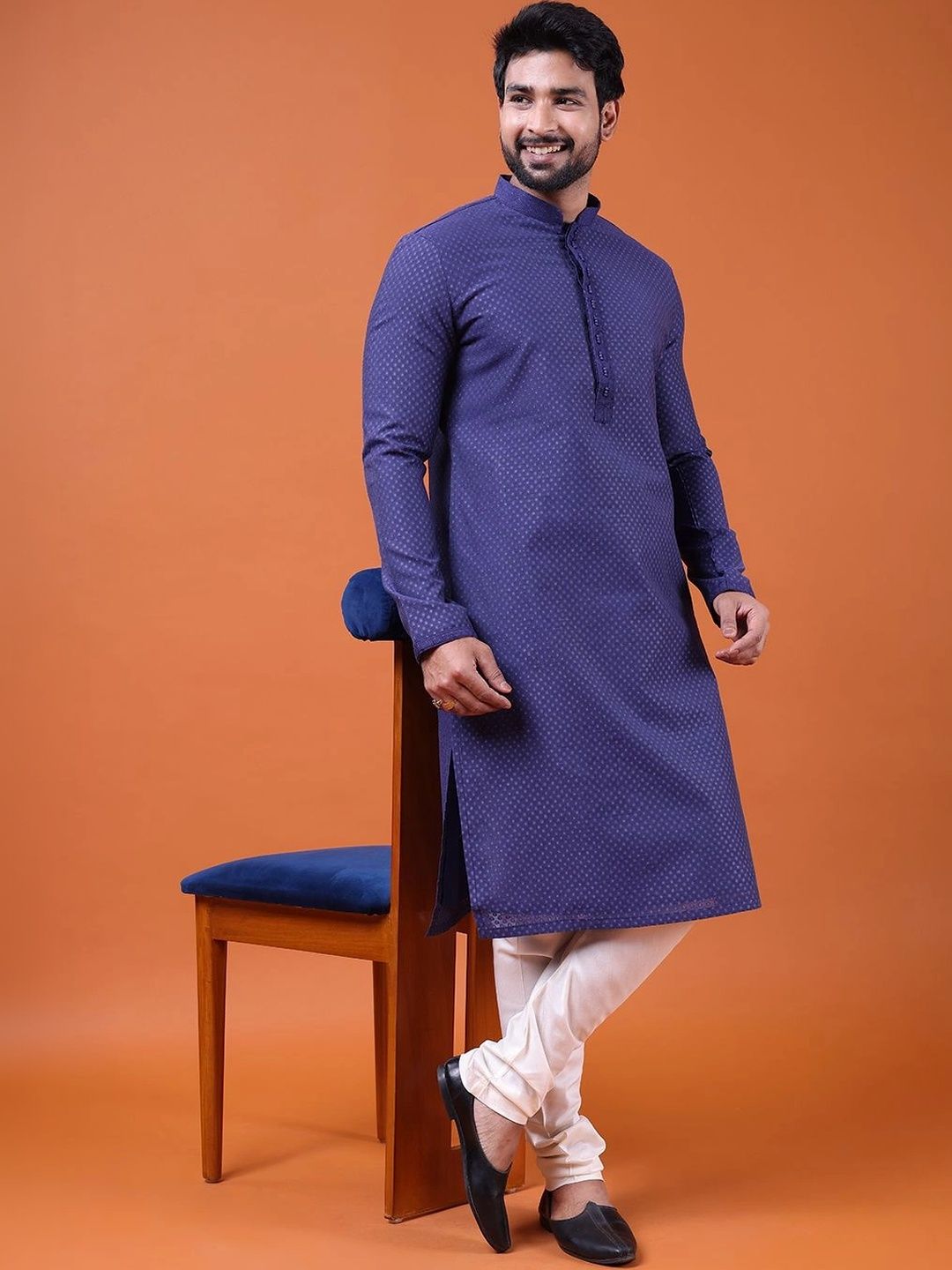 ZOIS Men Regular Chanderi Cotton Kurta with Pyjamas-picture-50