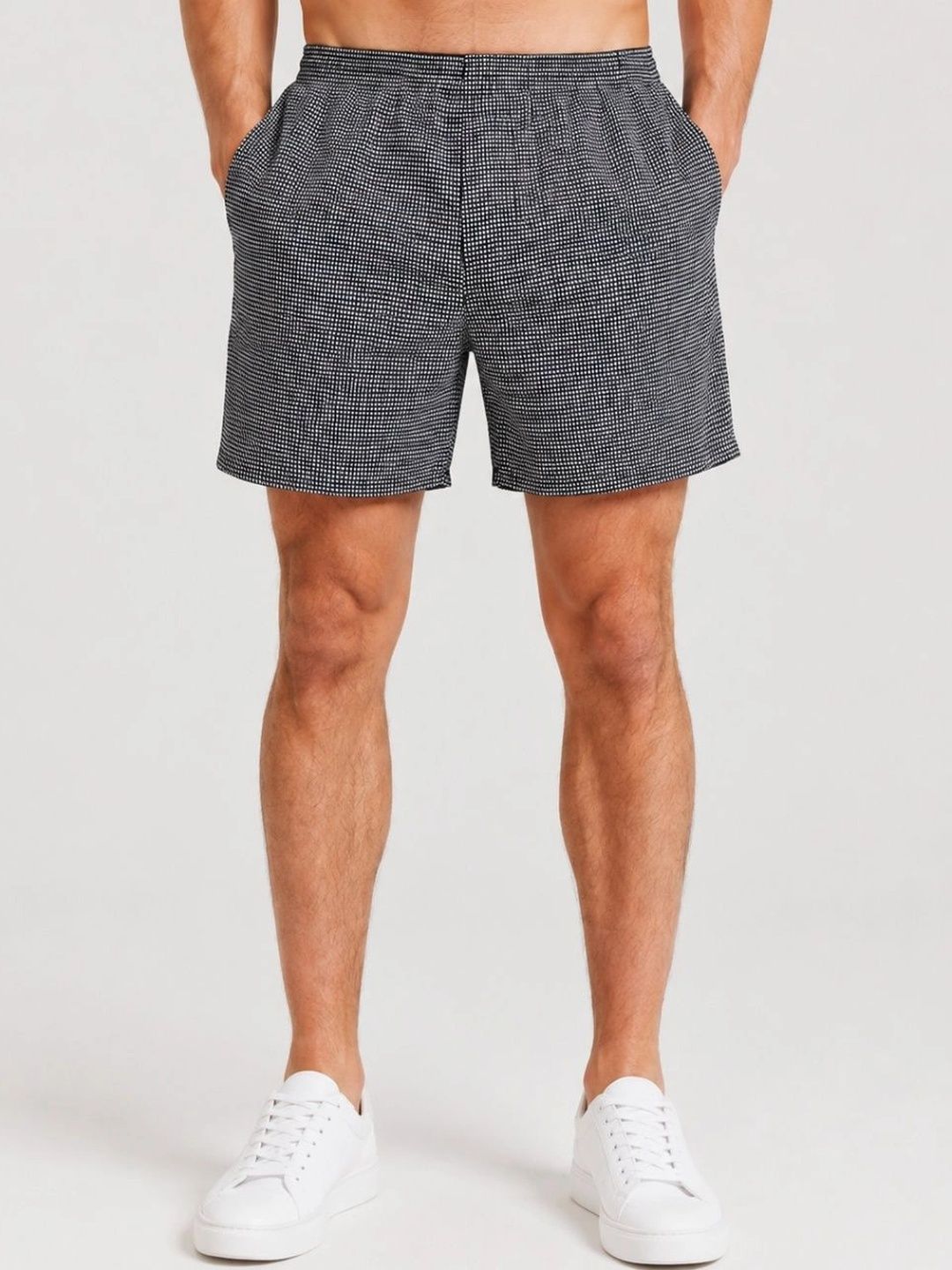 LERIYA FASHION Men Checked High-Rise Technology Shorts-picture-12