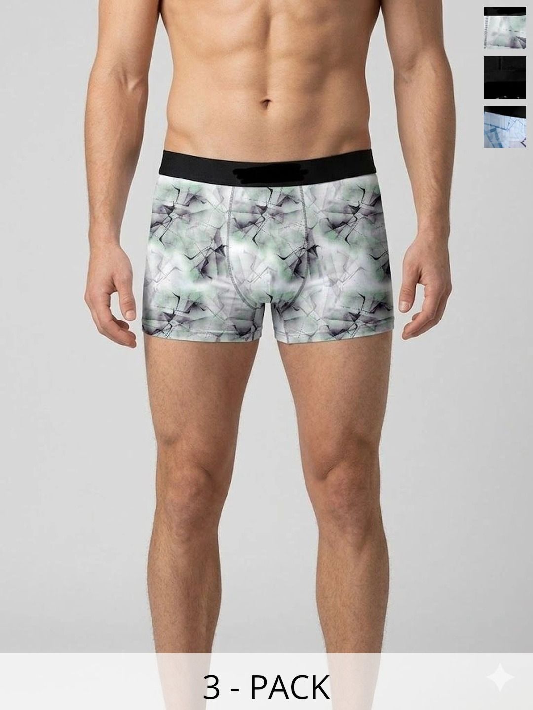 JISHVA Pack of 3 Printed Trunks-picture-58