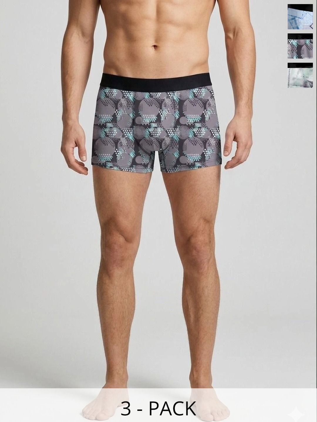 JISHVA Pack of 3 Printed Trunks-picture-56