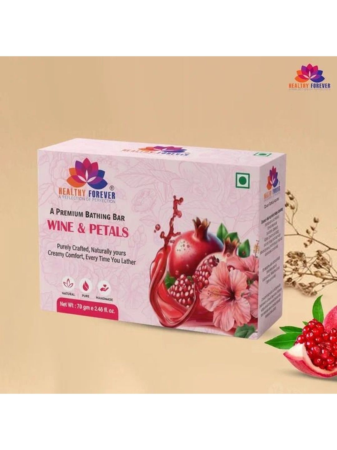 HEALTHY FOREVER Wine & Petal Soap For Hydration - 70 g-picture-45