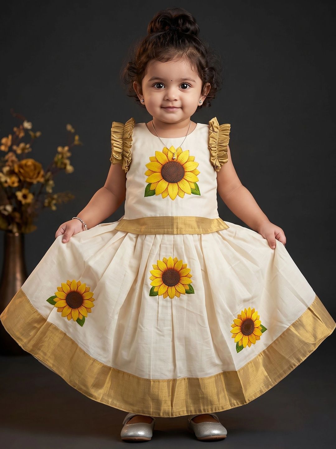 STANWELLS KIDS Girls Embroidered Thread Work Ready to Wear Lehenga &-picture-20