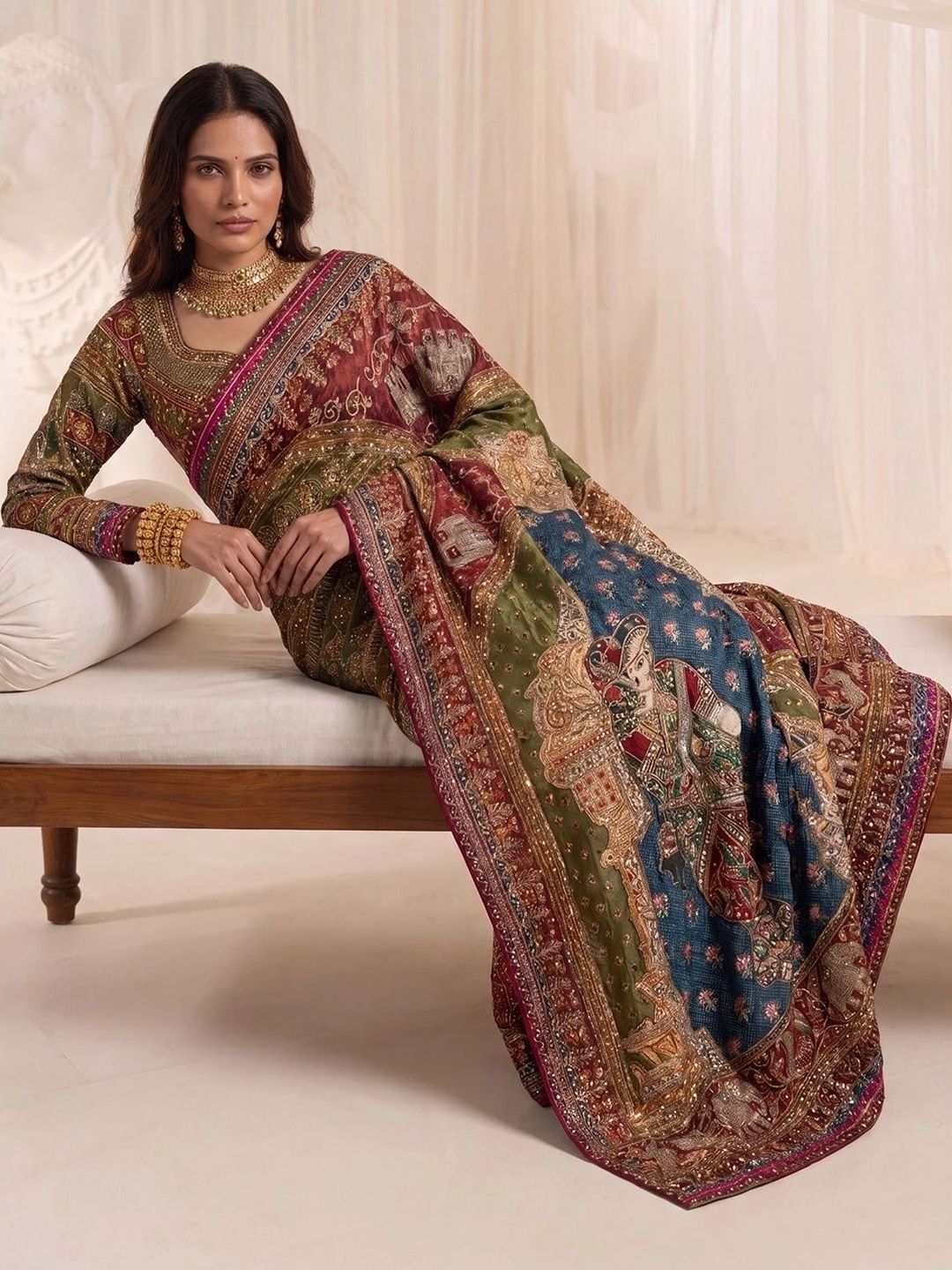THE THIRD LABEL Embroidered Saree-picture-21