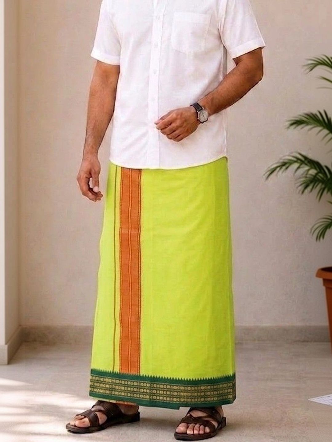 Sharan Elegance Men Striped Cotton Dhoti Dhotis-picture-49
