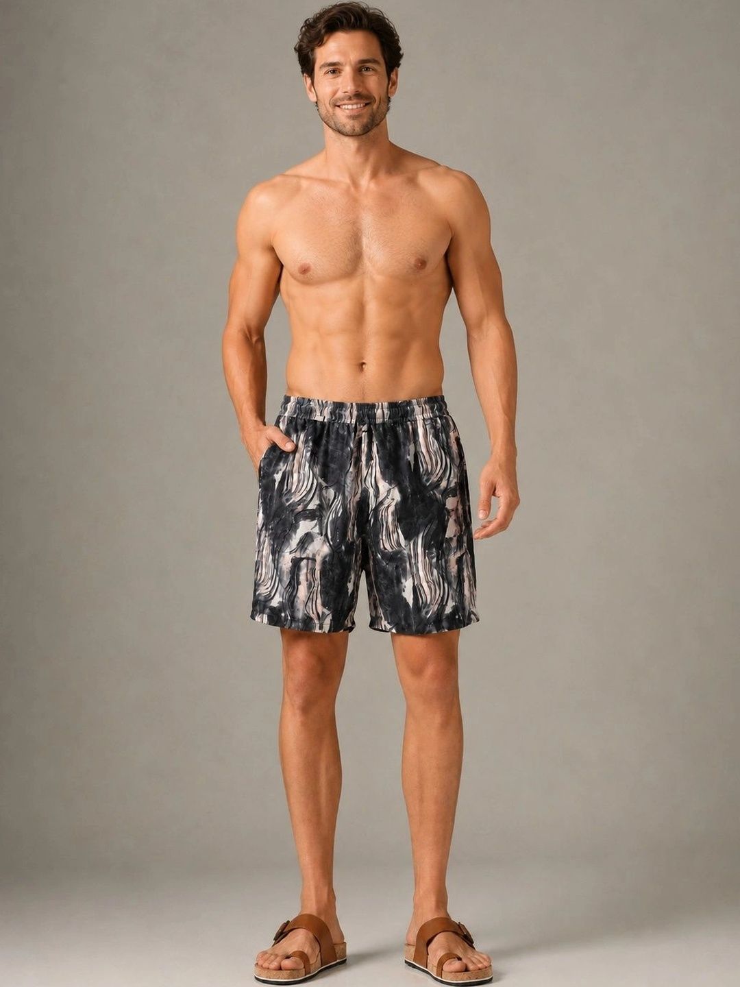 LERIYA FASHION Men Printed High-Rise Shorts-image-46