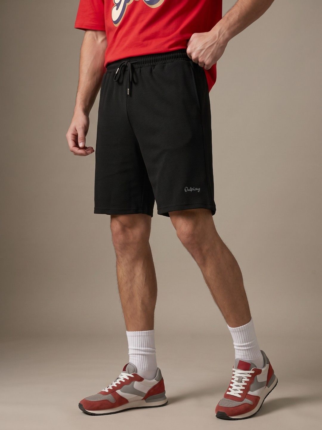 glitchez Men Ottoman Textured Relaxed Fit Shorts-picture-38