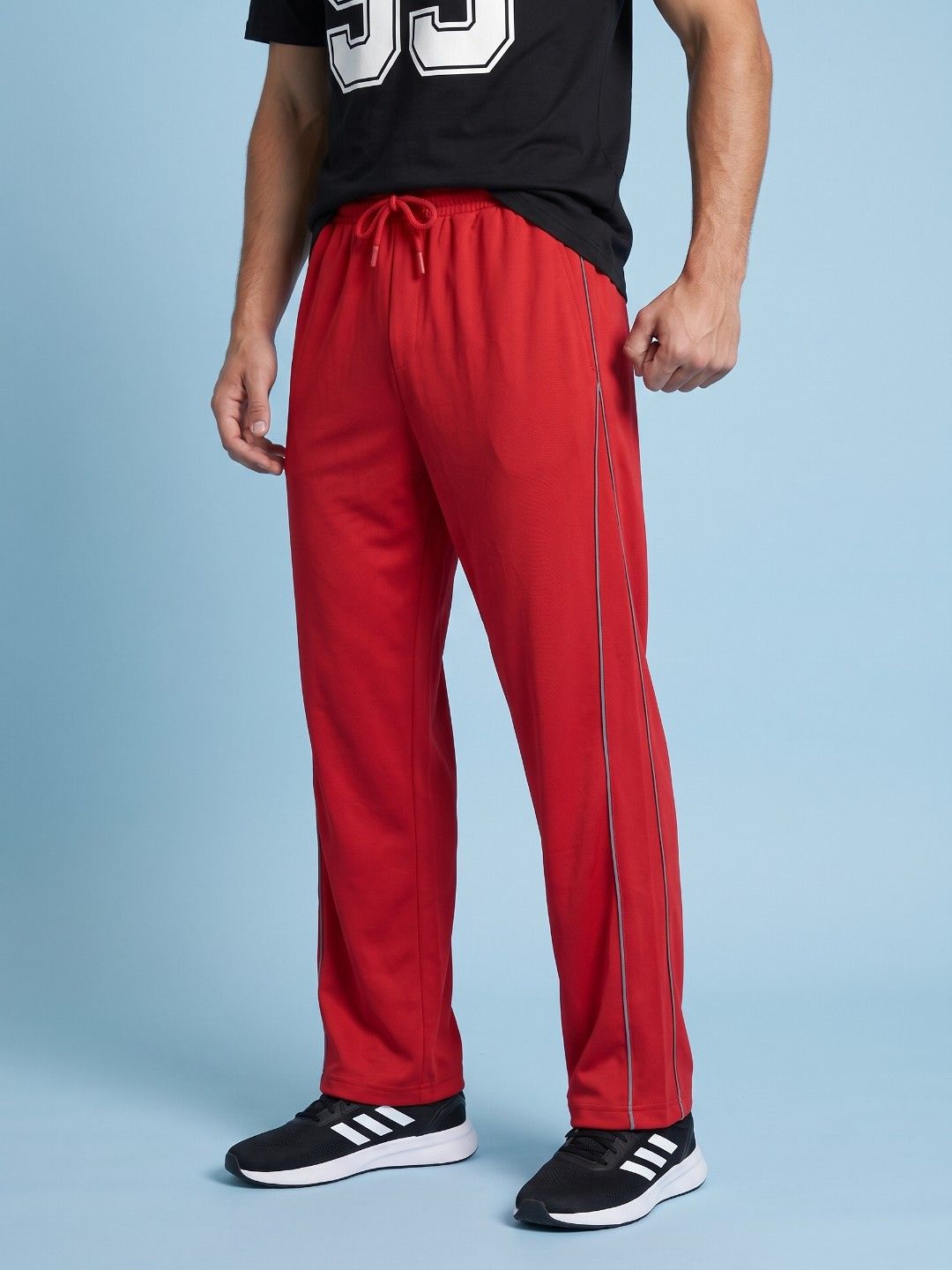 SPORT STREET by glitchez Men Baggy Side Stripes Track Pants-picture-37