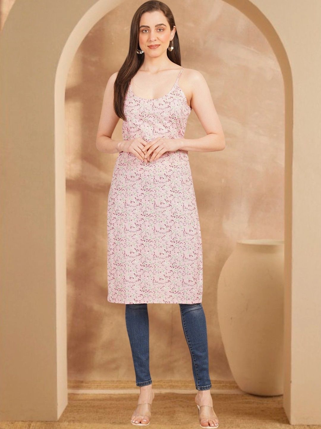 Anouk Rustic Floral Printed Pure Cotton Blend Khadi Kurti-picture-19
