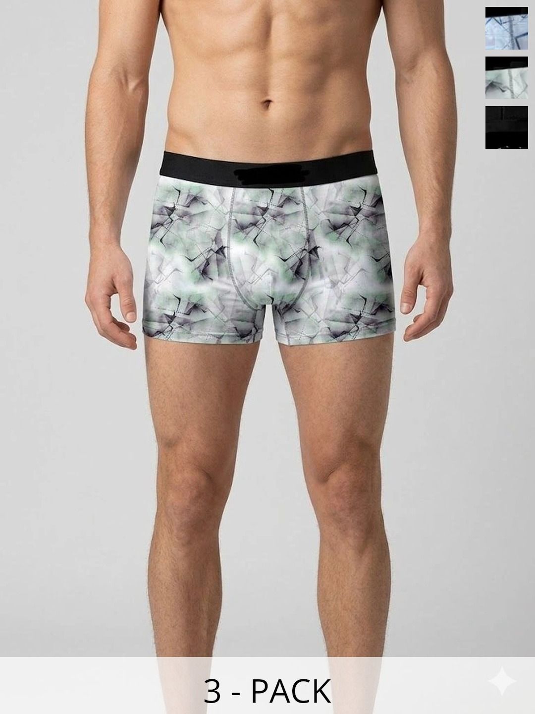 JISHVA Pack of 3 Printed Trunks-picture-54