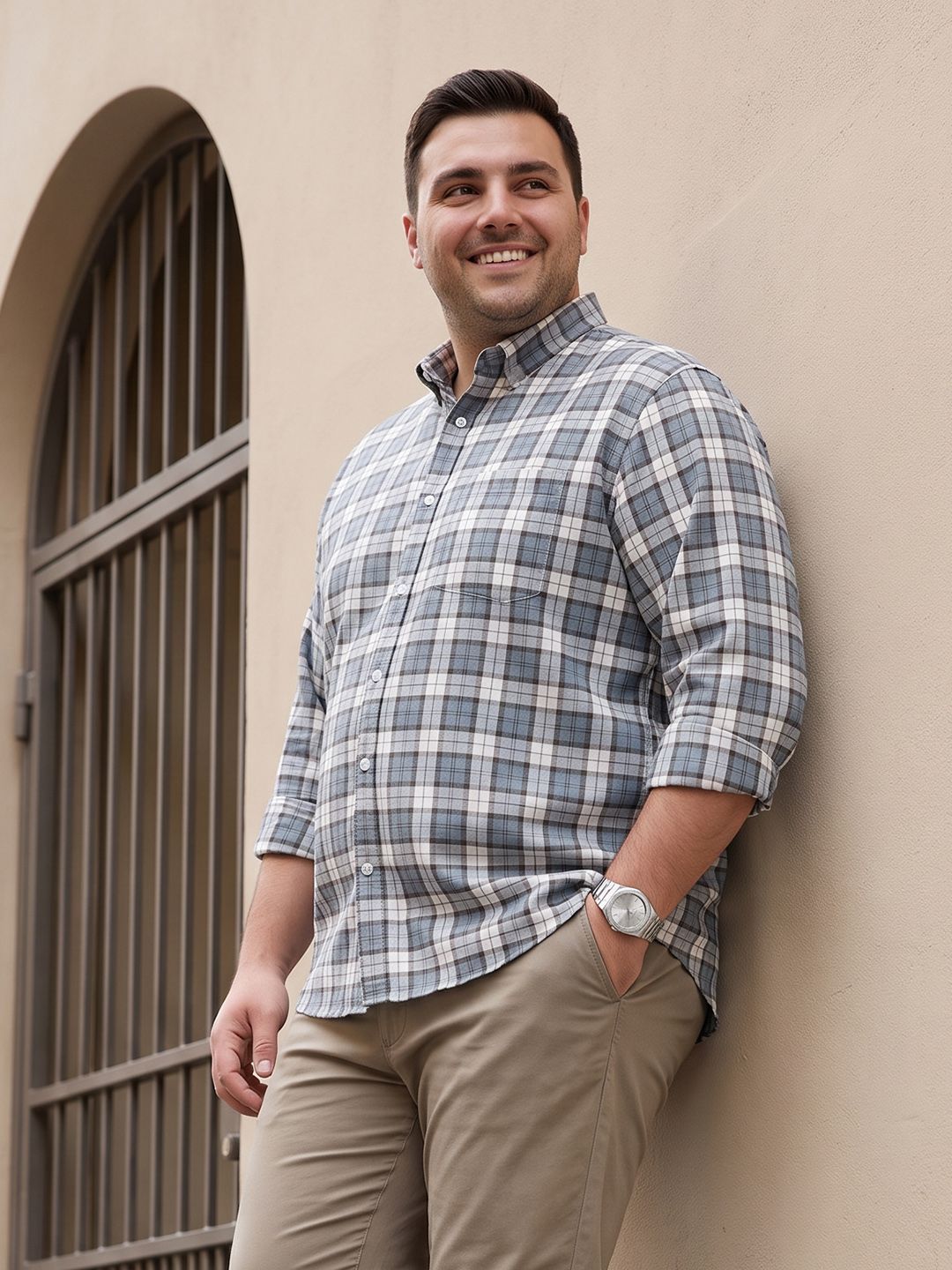 Sztori Plus Size Checked Casual Shirt-picture-10