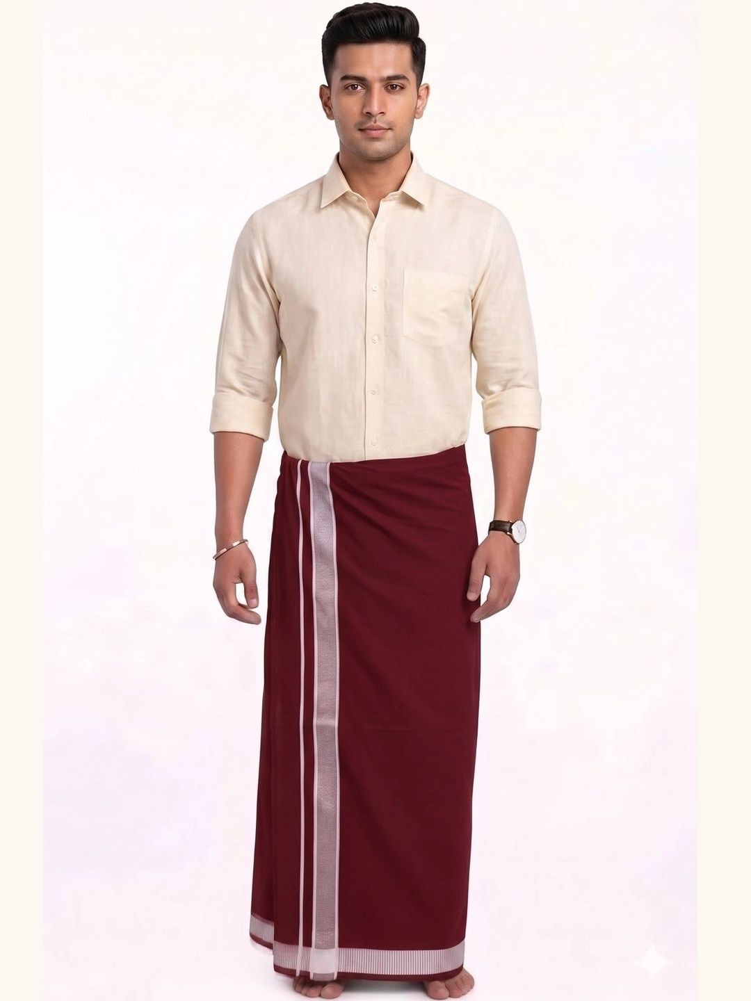 Sharan Elegance Men Striped Cotton Dhoti Dhotis-picture-46