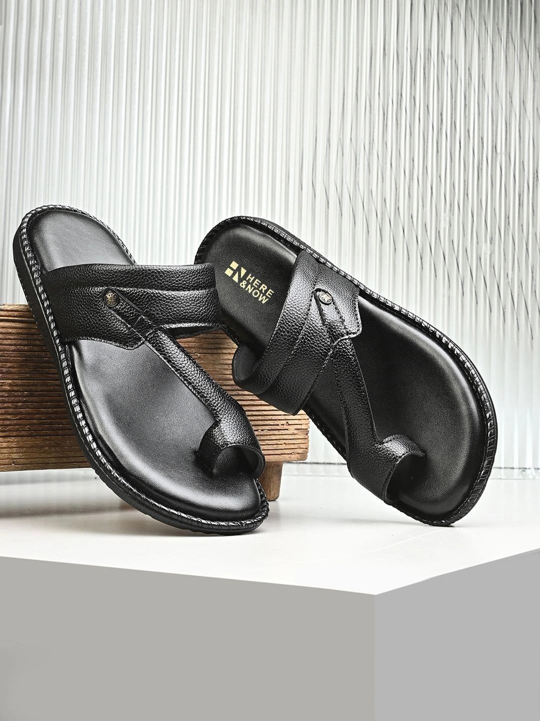 HERE&NOW Men Leather Comfort Sandals-picture-28