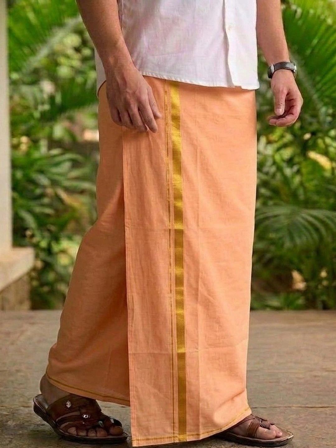 Sharan Elegance Men Striped Cotton Dhoti Dhotis-image-43