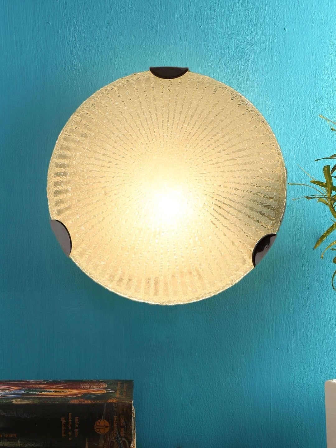 Myntra Elegant Homes White Textured Glass Contemporary Ceiling Lamp-picture-26