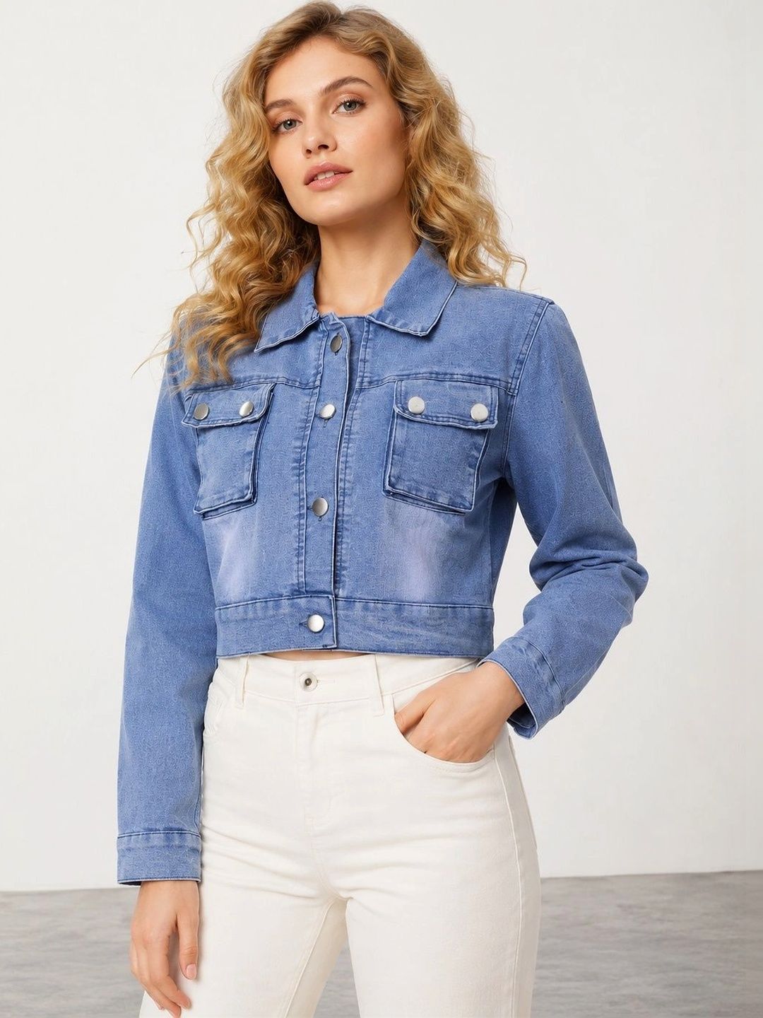 Muhuratam Women Crop Denim Jacket-picture-53