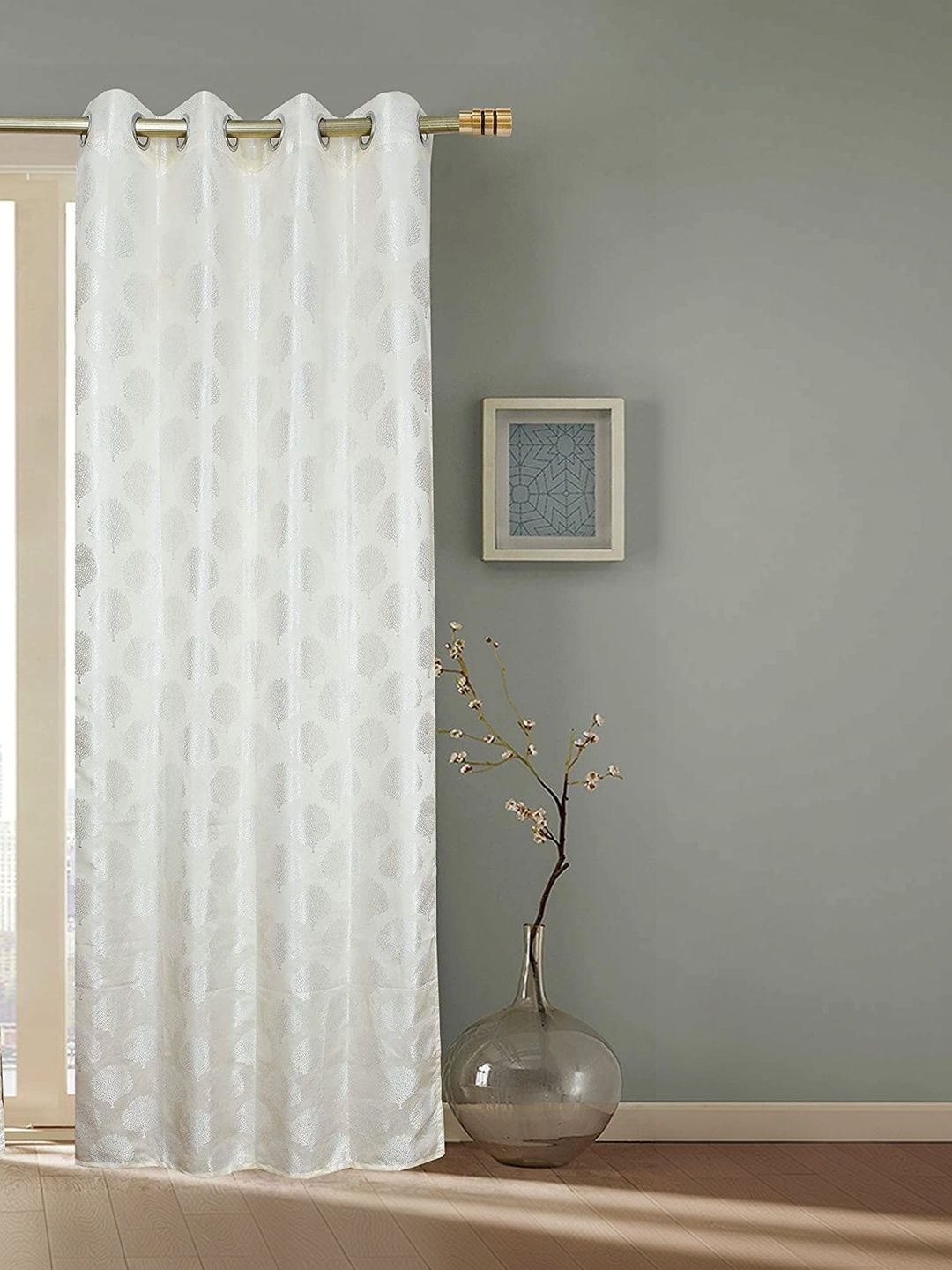 Vervique Cream-Coloured Set of 2 Room Darkening Door Curtain-image-45