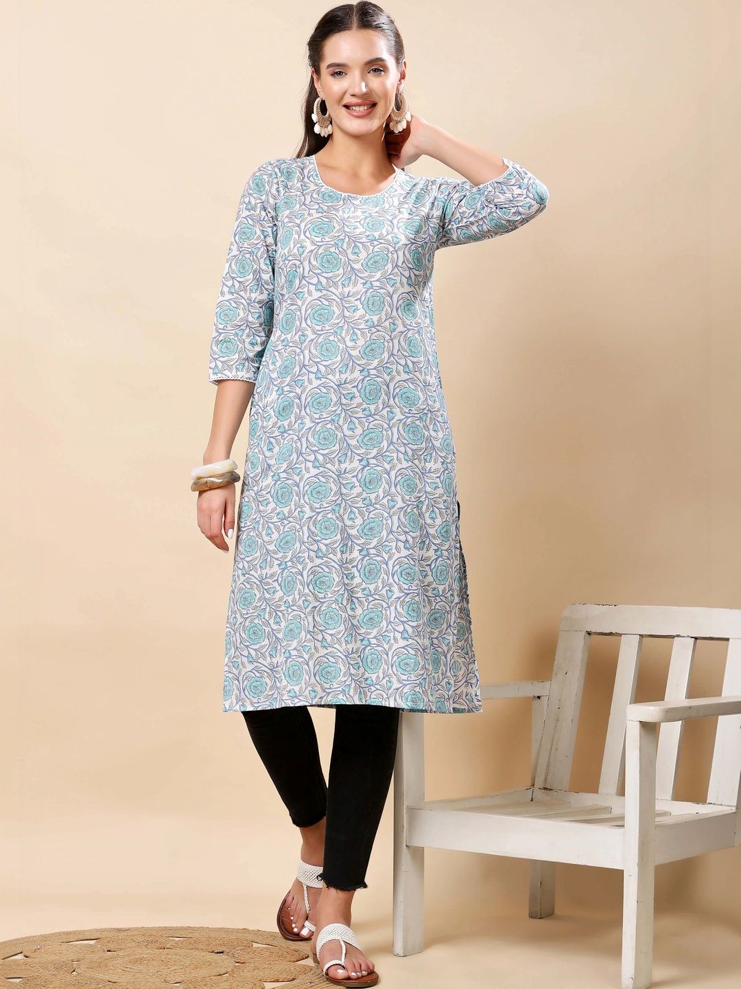 RABRIC Floral Printed Pure Cotton Kurti-picture-12