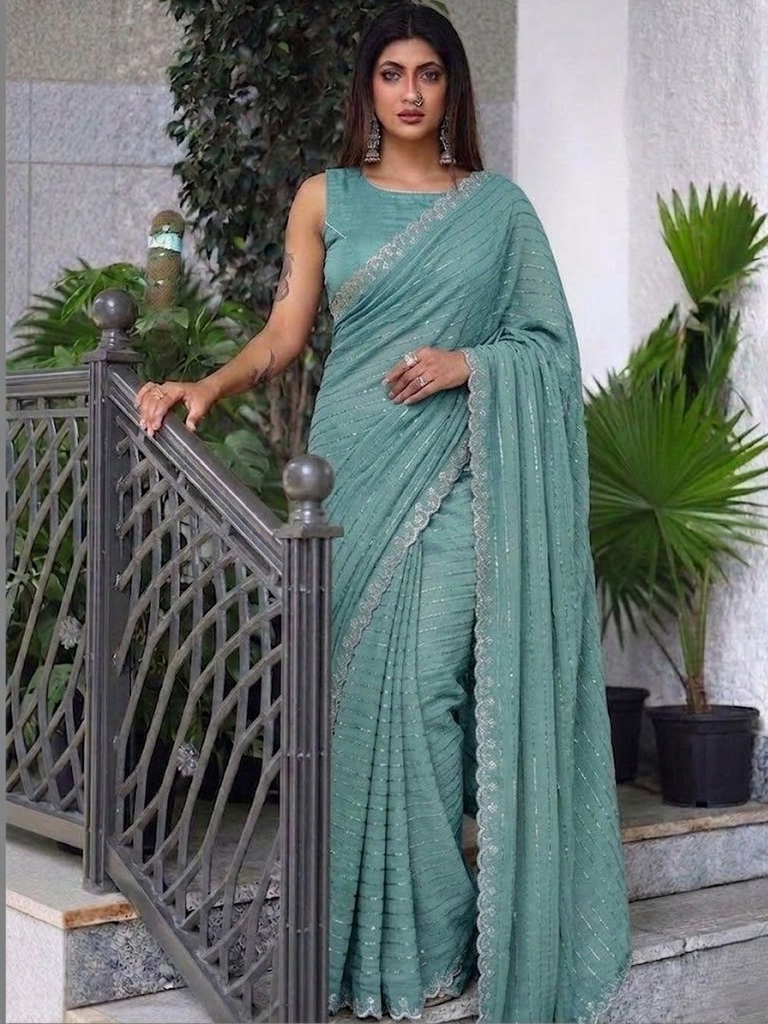 Sitanjali Embroidered Silk Blend Saree-picture-25