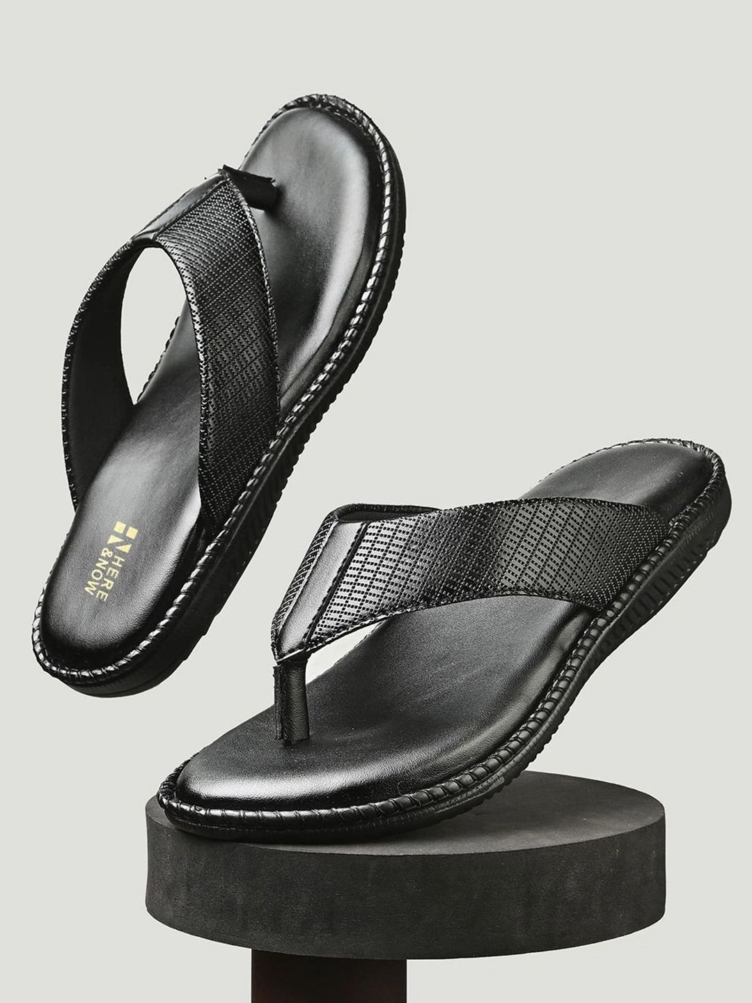 HERE&NOW Men Leather Comfort Sandals-picture-55