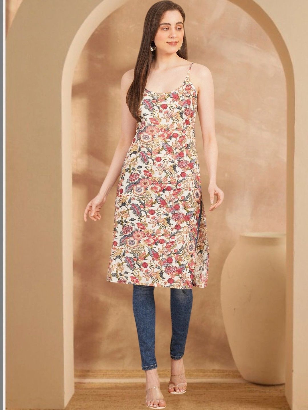 Anouk Rustic Floral Printed Pure Cotton Blend Khadi Kurti-picture-20