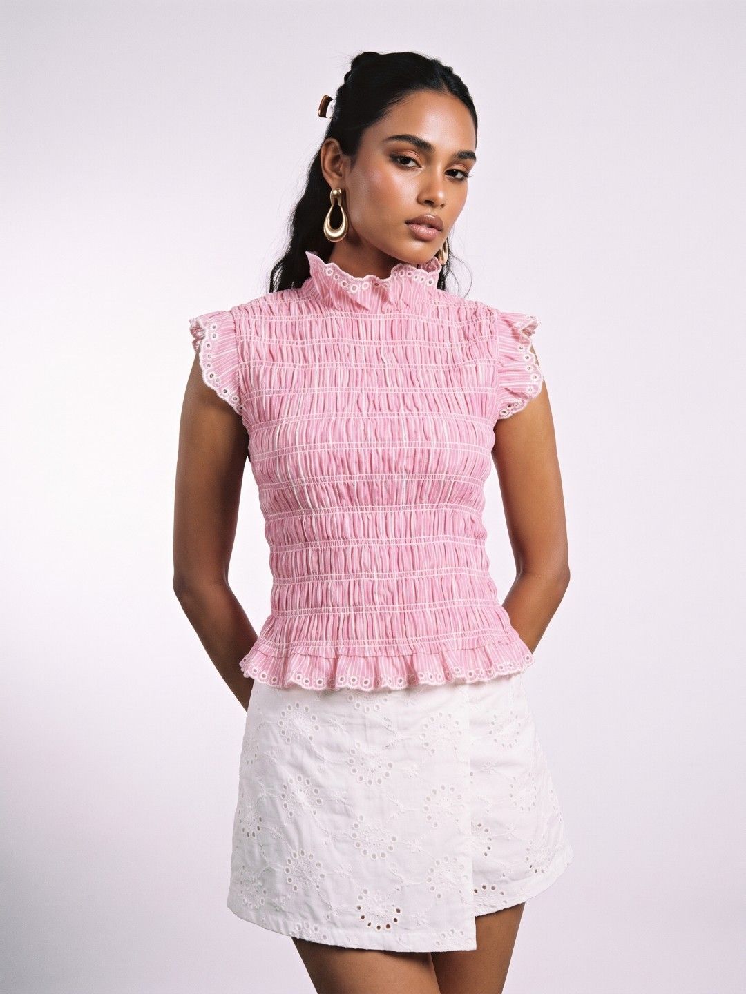 Phosphorus Striped Smocked Fitted Top-picture-15