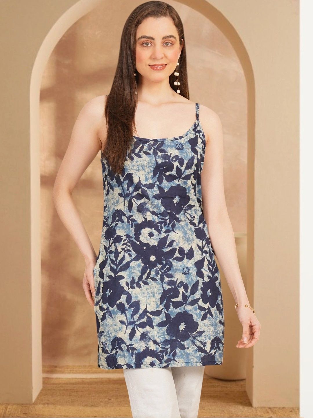 Anouk Rustic Floral Printed Pure Cotton Blend Khadi Kurti-picture-31