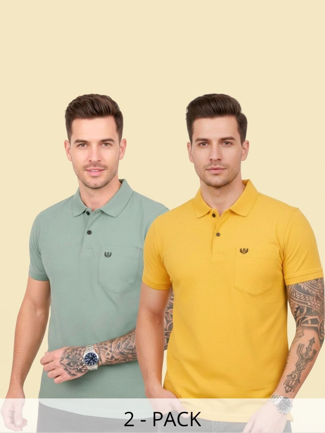 Basic Things Men 2 Polo Collar Pockets T-shirt-picture-56