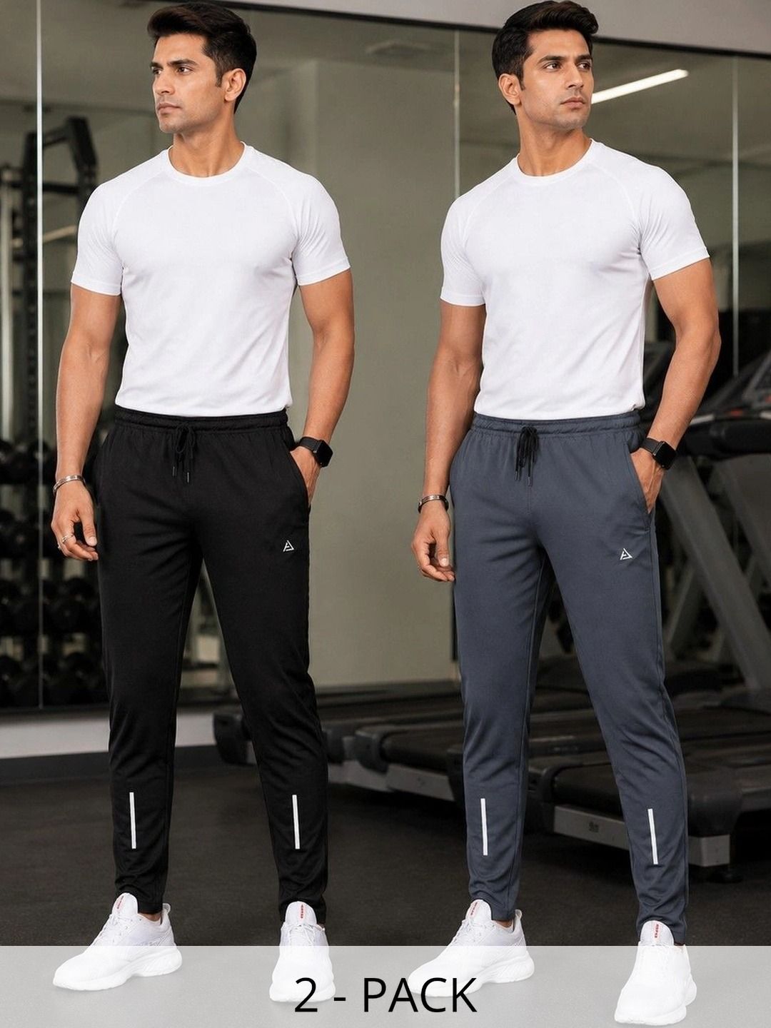 AVOLT Men Pack of 2 Regular Fit Brand Logo Training Track Pants-picture-28