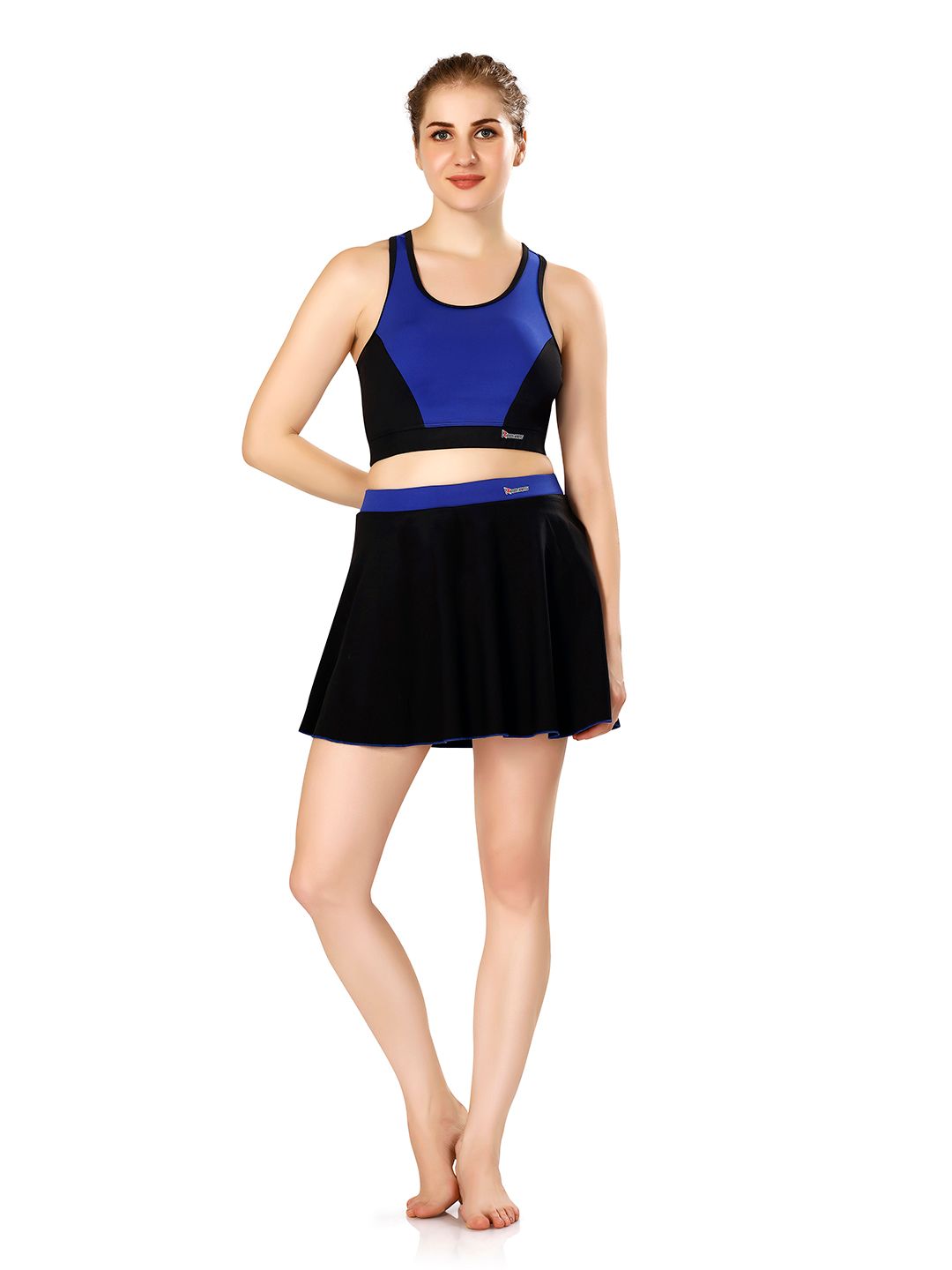 ROVARS Colourblocked Round Neck Racer Back Swim Set-picture-43