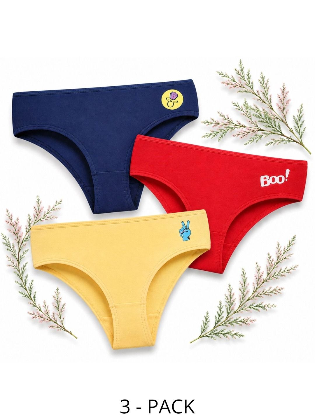 TINGABAR Girls Pack of 3 Printed Cotton Bikini-picture-58