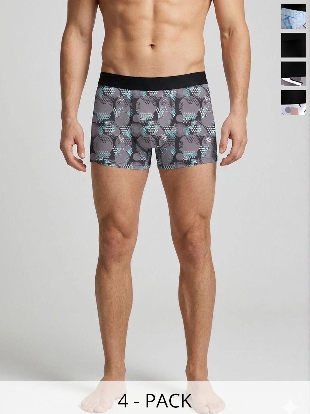 JISHVA Pack of 4 Printed Trunks-picture-14