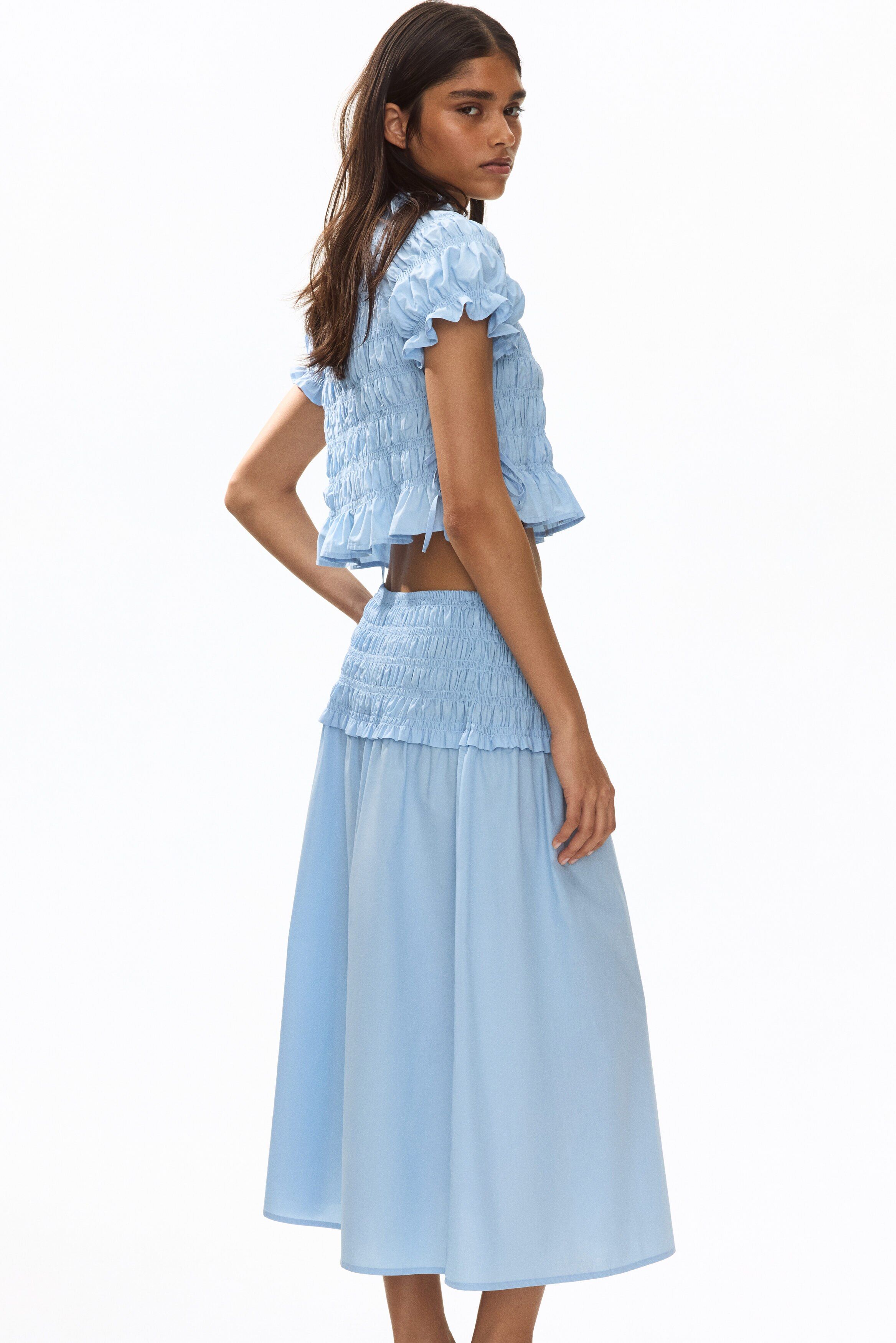 H&M Smocked-Waist Cotton Skirt deal from myntra