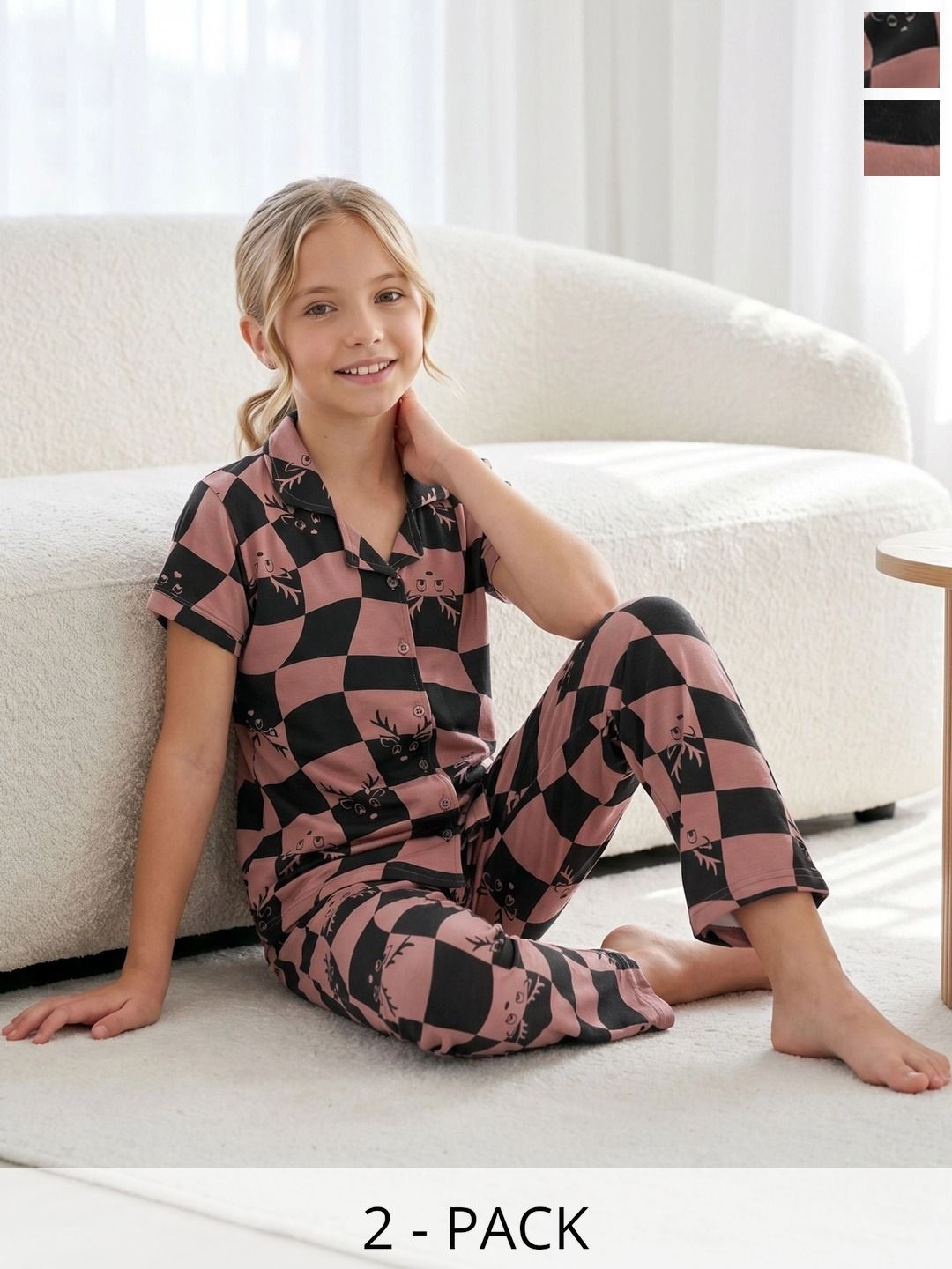 AV2 Girls Pack Of 2 Printed Night suit-picture-11