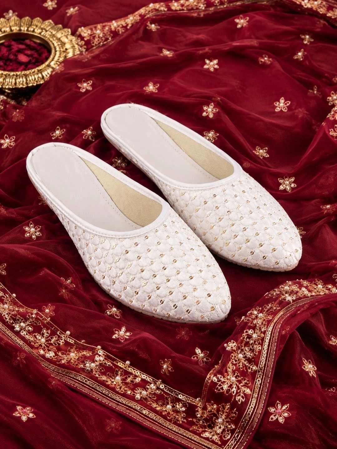 Apratim Women Embellished Ethnic Mules Flats-image-33