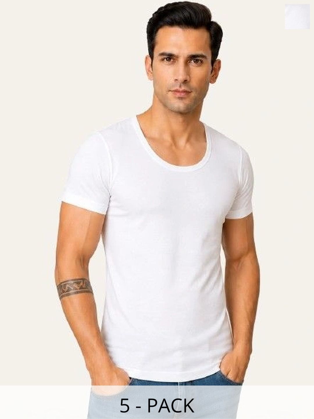 Kothari Pack of 5 Cotton Undershirt-picture-48