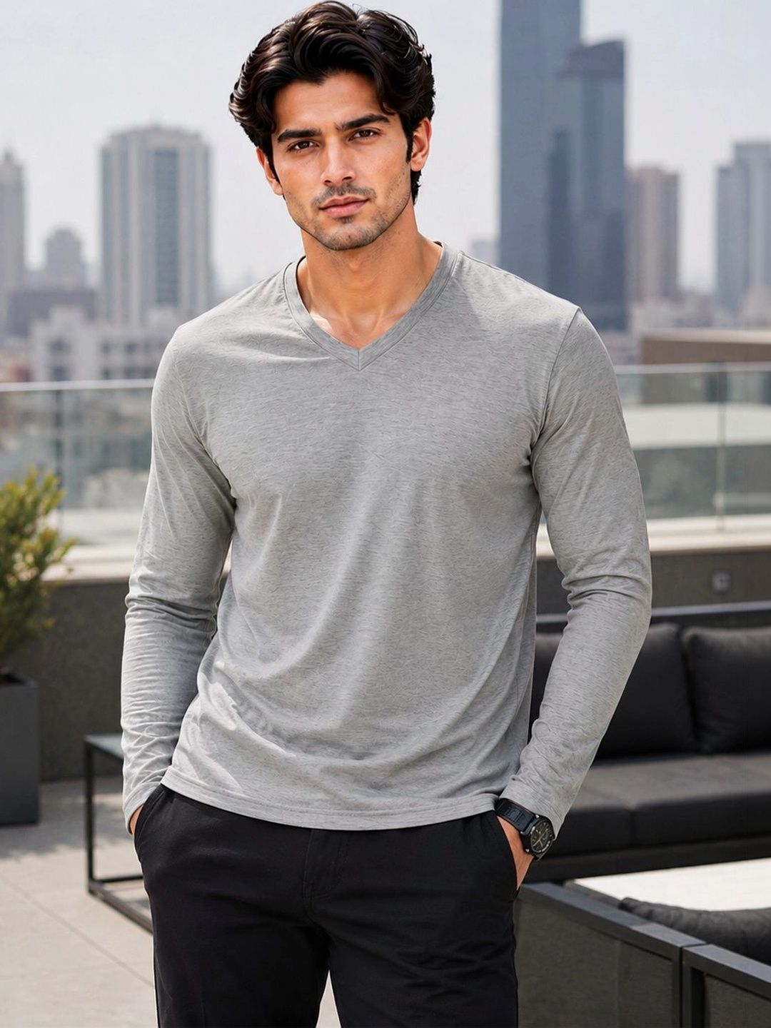 FBAR Men V-Neck T-shirt-picture-24