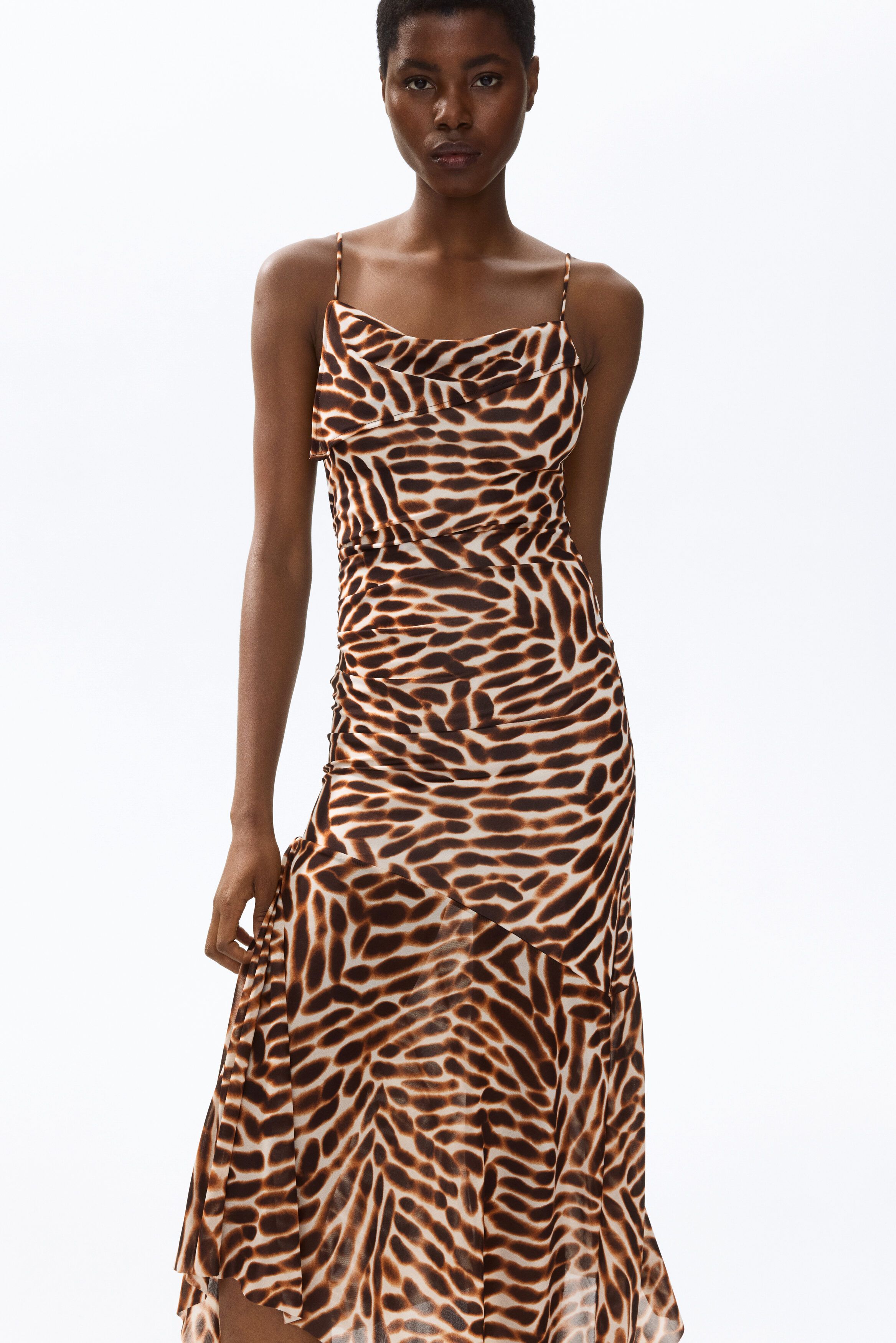 H&M Animal Print Cowl Neck Bodycon Midi Dress-picture-21